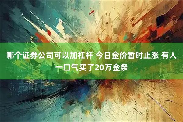 哪个证券公司可以加杠杆 今日金价暂时止涨 有人一口气买了20万金条