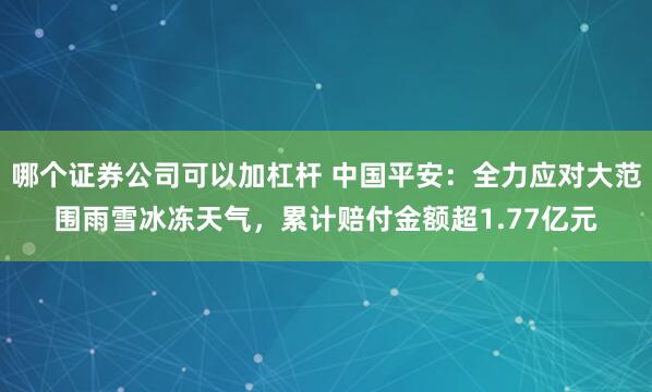 哪个证券公司可以加杠杆 中国平安：全力应对大范围雨雪冰冻天气，累计赔付金额超1.77亿元