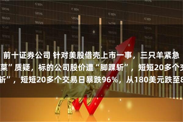 前十证券公司 针对美股借壳上市一事，三只羊紧急回应！但未回应“割韭菜”质疑，标的公司股价遭“脚踝斩”，短短20多个交易日暴跌96%，从180美元跌至8美元